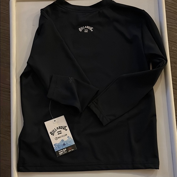 Billabong Kids Black Wave Logo Long Sleeve UPF 50+ Swim Shirt *Brand New - Picture 5 of 5